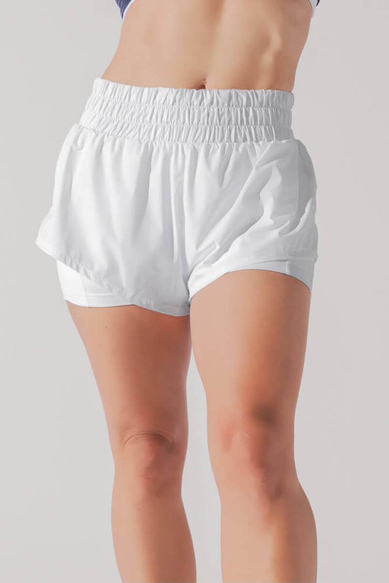 POPFLEX High Waisted Supershort™ Weiß | 20CHVPQFG