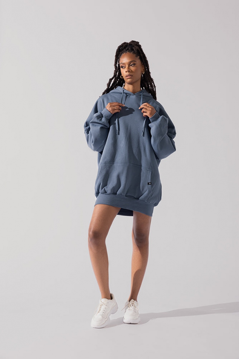 POPFLEX Long Cloud Hoodie Blau | 81MHRPCSI