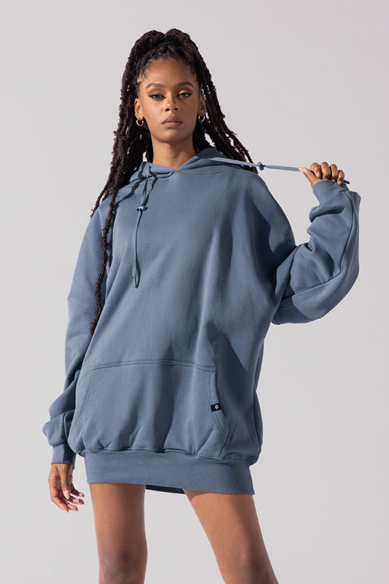 POPFLEX Long Cloud Hoodie Blau | 81MHRPCSI