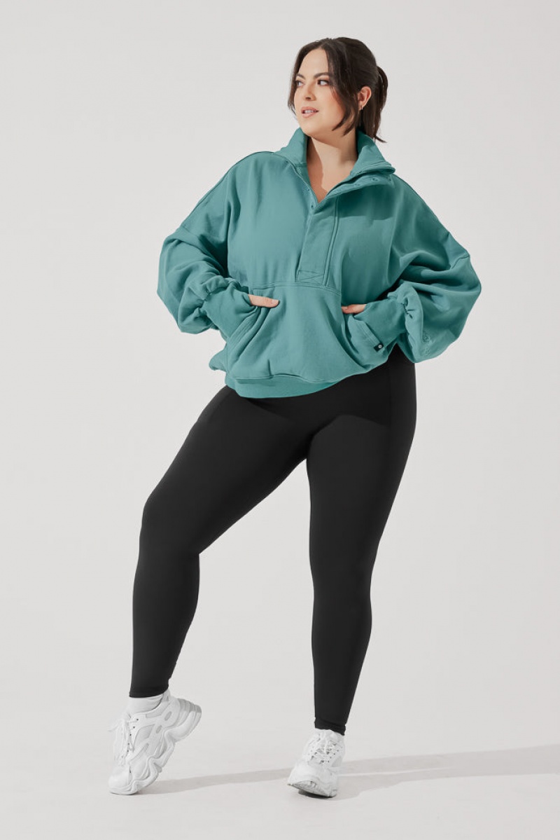 POPFLEX Ooey Gooey Half Zip Pullover Türkis | 75HEPJQWD