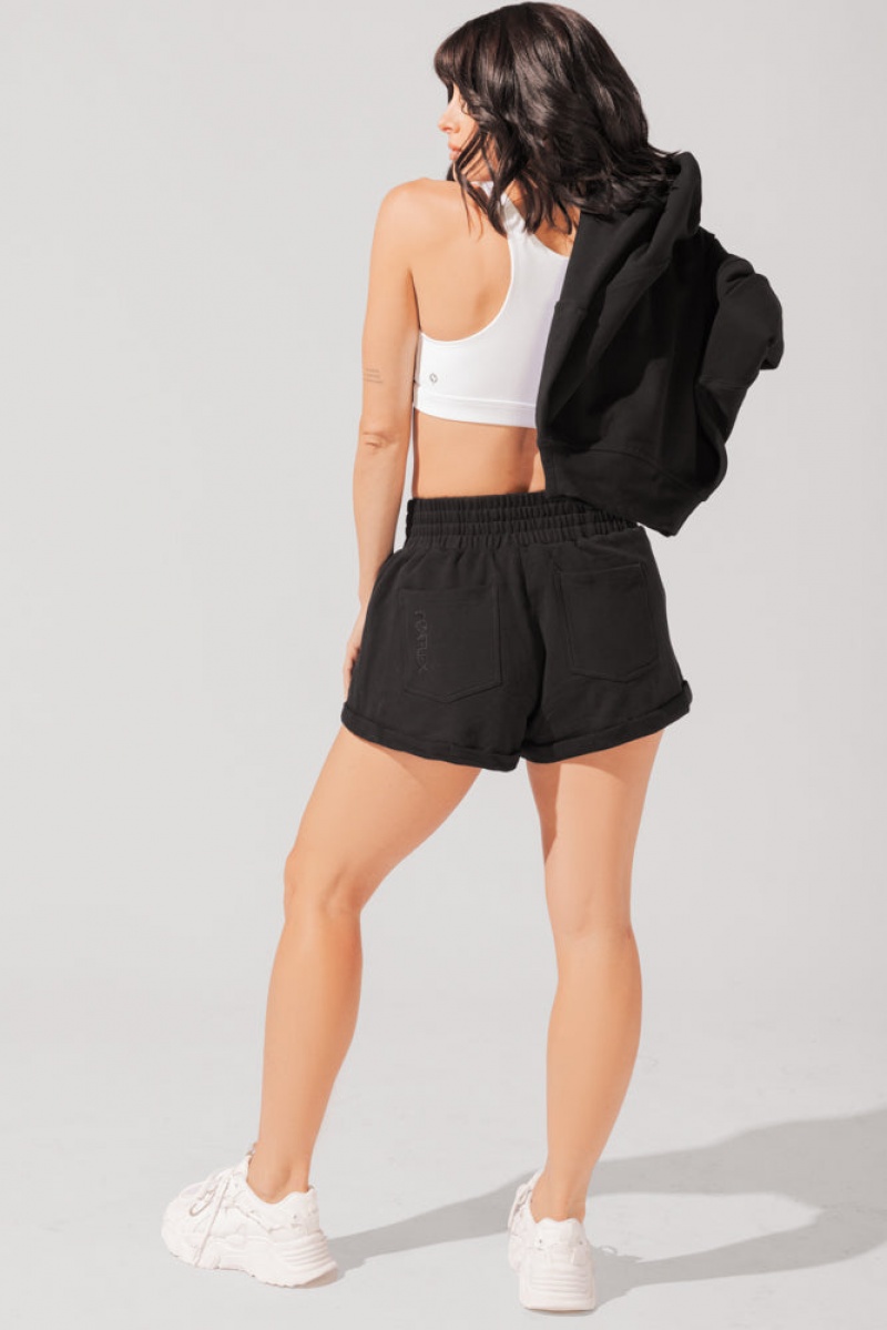 POPFLEX Ooey Gooey Lounge Shorts with Pockets Schwarz | 43GIDWOJL