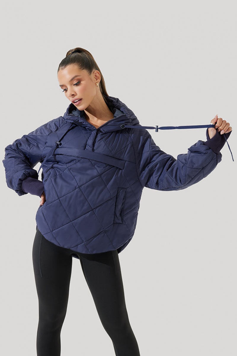 POPFLEX Pillow Packable Puffer Jacket Navy | 58CKTPMAS