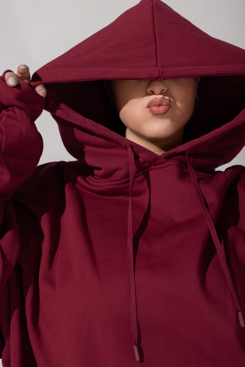 POPFLEX Pullover Cloud Hoodie Crimson | 84JWSPCRU