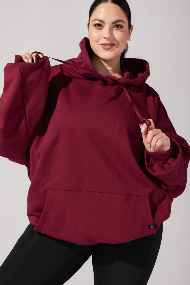 POPFLEX Pullover Cloud Hoodie Crimson | 84JWSPCRU