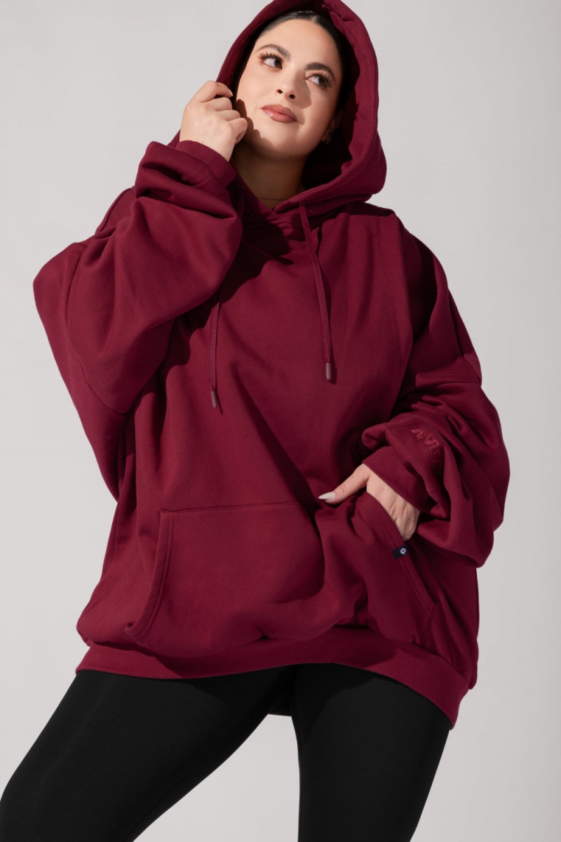 POPFLEX Pullover Cloud Hoodie Crimson | 84JWSPCRU