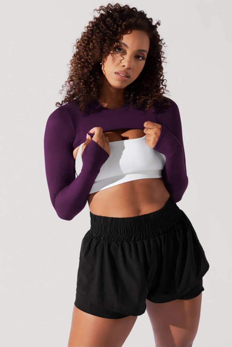 POPFLEX Relevé Gerippt Shrug Winter Plum | 02PYNTXCQ