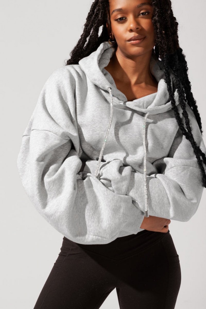 POPFLEX Shimmer Pullover Cloud Hoodie Grau | 96YDQICHS