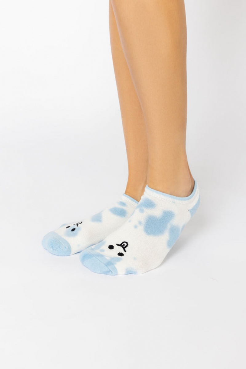 POPFLEX Silly Face Low Rise Socks Blau | 52UTJHKLQ