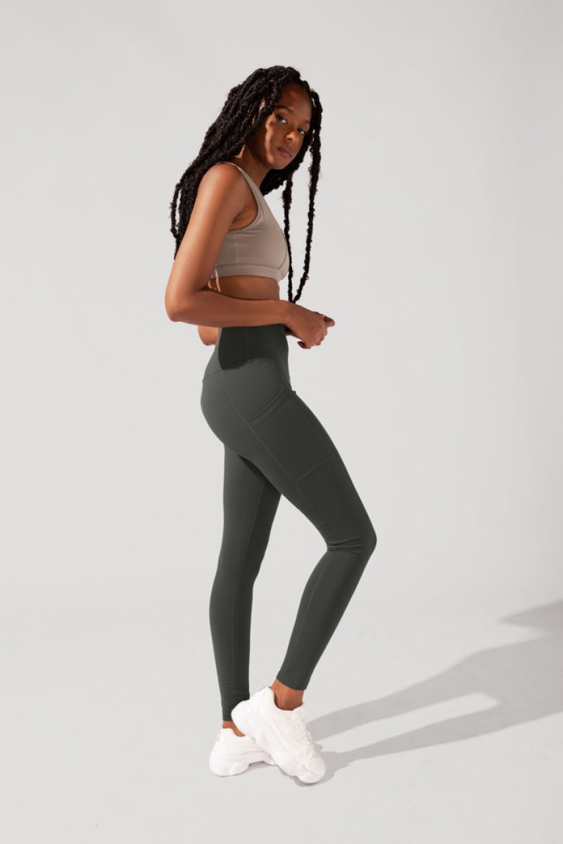 POPFLEX Supersculpt™ Leggings with Pockets (Soft Touch) Forestwood | 14XCFPKZD