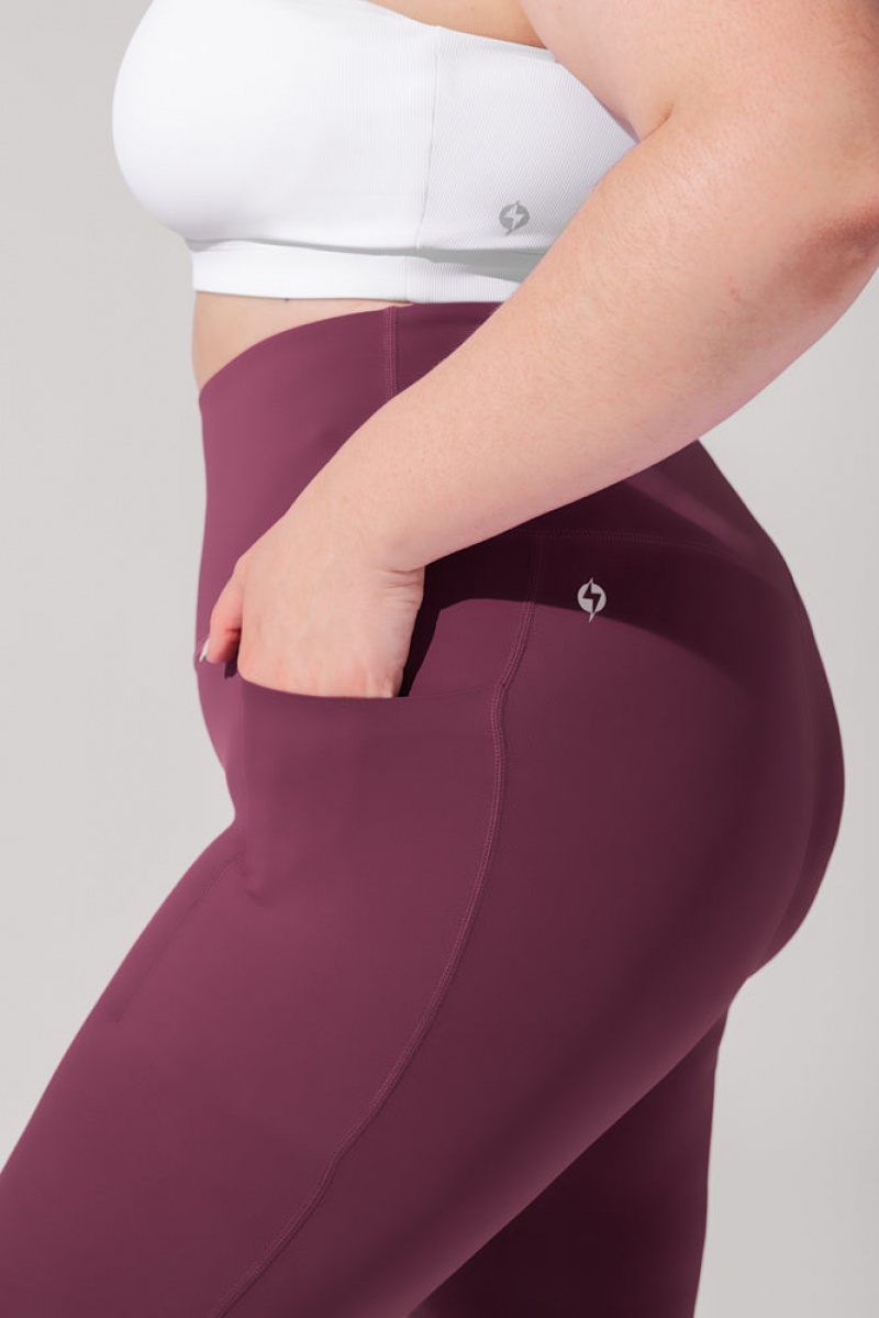 POPFLEX Supersculpt™ Leggings with Pockets (Pet Hair Resistant) Plum | 89LRAMVHB