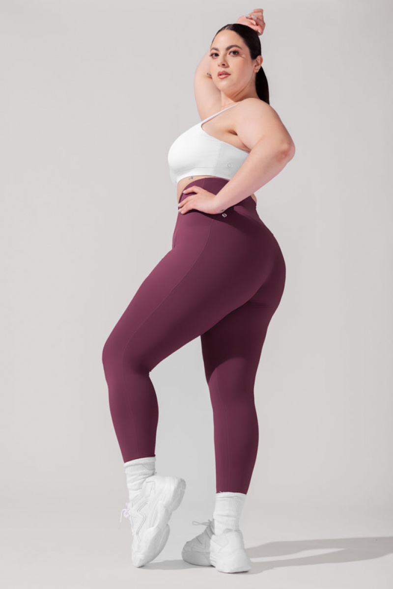 POPFLEX Supersculpt™ Leggings with Pockets (Pet Hair Resistant) Plum | 89LRAMVHB