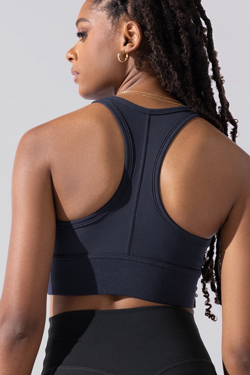 POPFLEX Sweat Sesh Crop Top Navy | 57WCISPYG