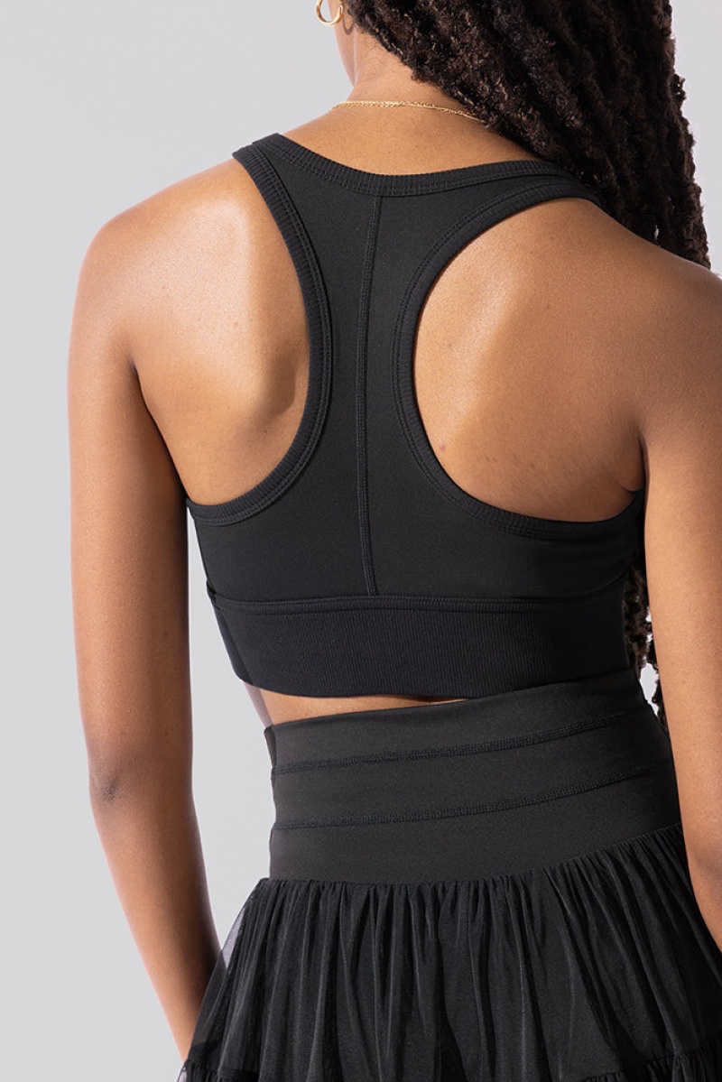 POPFLEX Sweat Sesh Crop Top Schwarz | 16UHRXCIJ