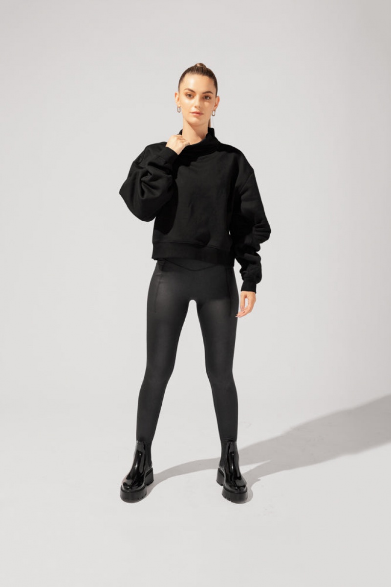 POPFLEX Uptown Mockneck Sweatshirt Schwarz | 90URAOBLH