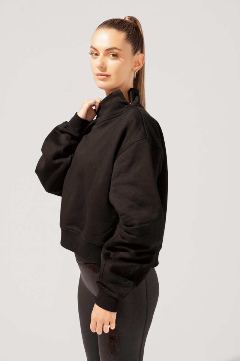 POPFLEX Uptown Mockneck Sweatshirt Schwarz | 90URAOBLH