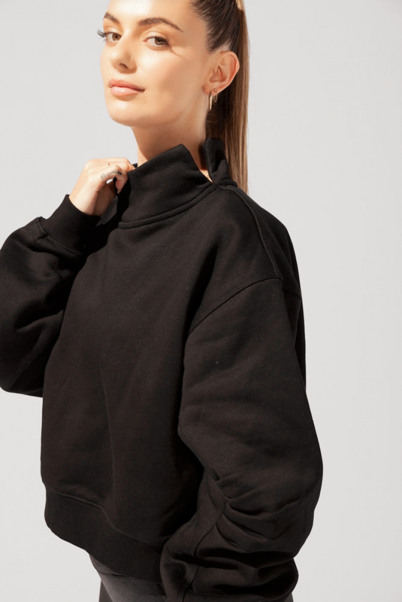 POPFLEX Uptown Mockneck Sweatshirt Schwarz | 90URAOBLH