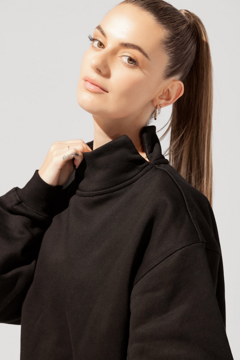 POPFLEX Uptown Mockneck Sweatshirt Schwarz | 90URAOBLH