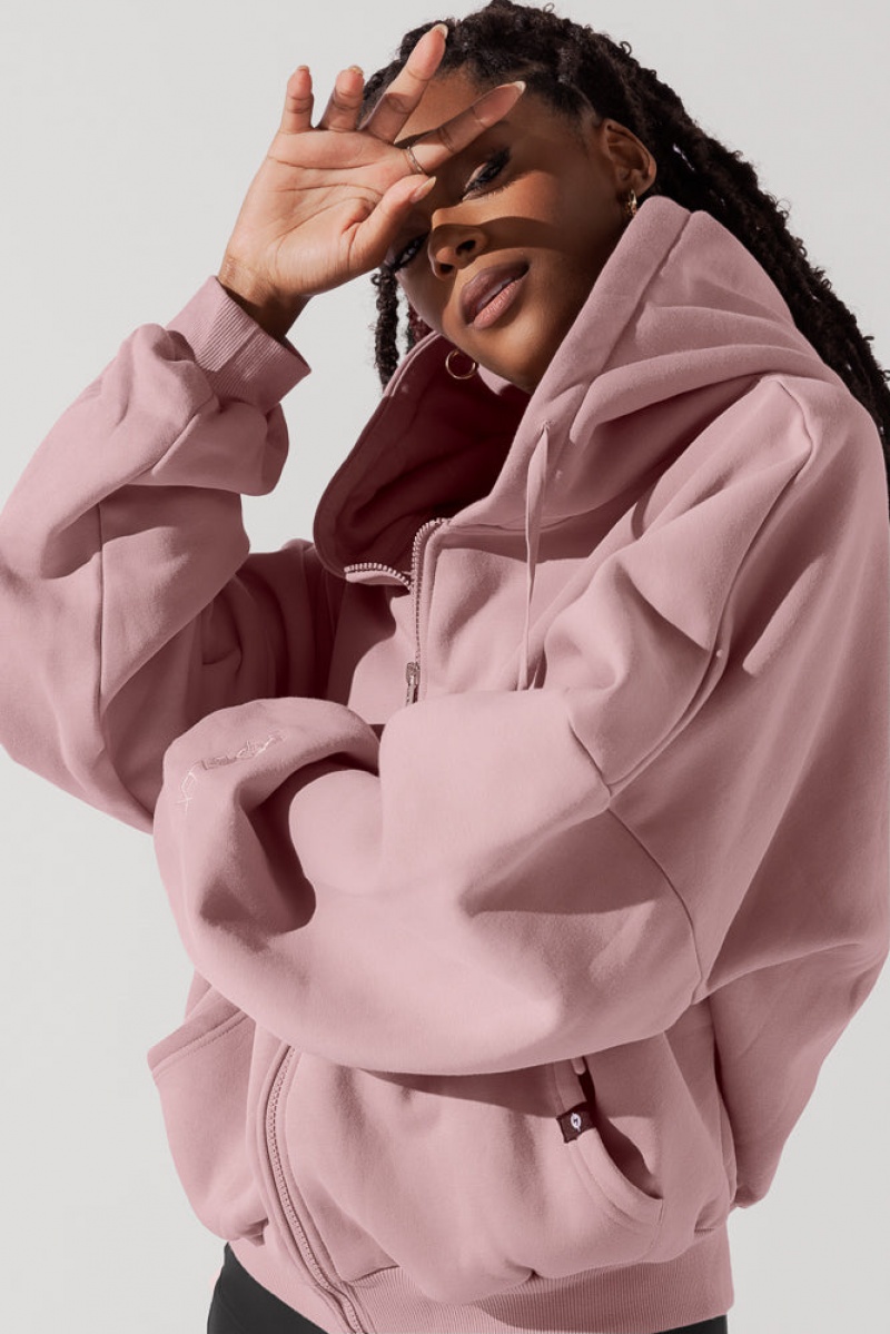 POPFLEX Zip Cloud Hoodie Blush | 05LEIBKMN