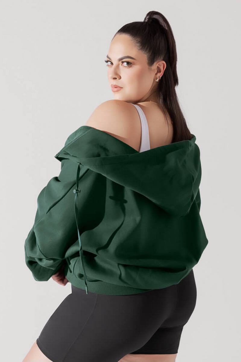 POPFLEX Zip Cloud Hoodie Grün | 84VYHUOMC