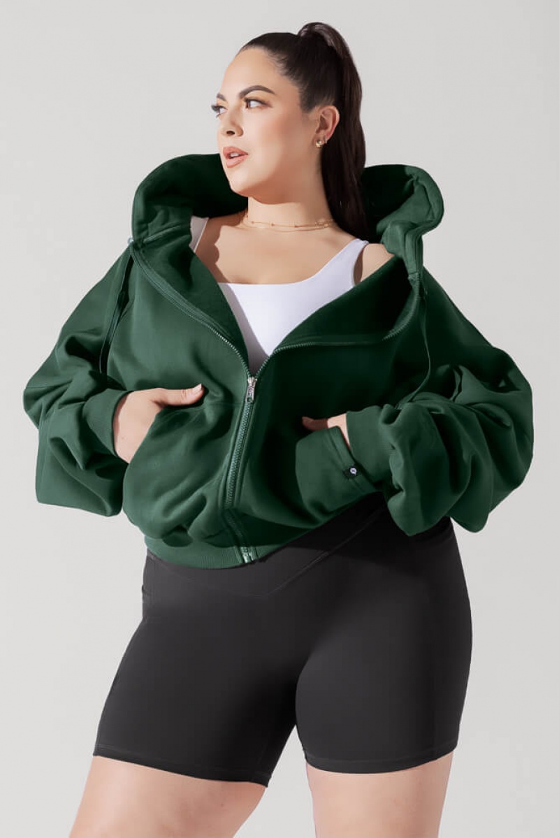 POPFLEX Zip Cloud Hoodie Grün | 84VYHUOMC