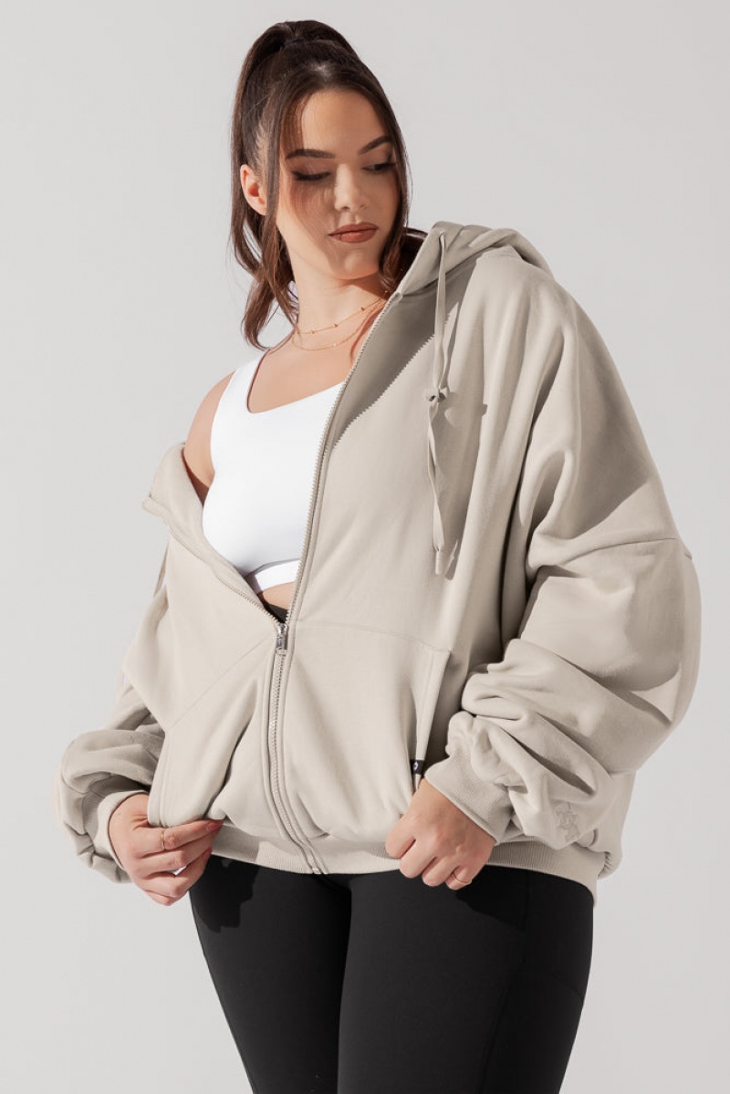 POPFLEX Zip Cloud Hoodie Seashell | 51KWGXJQD