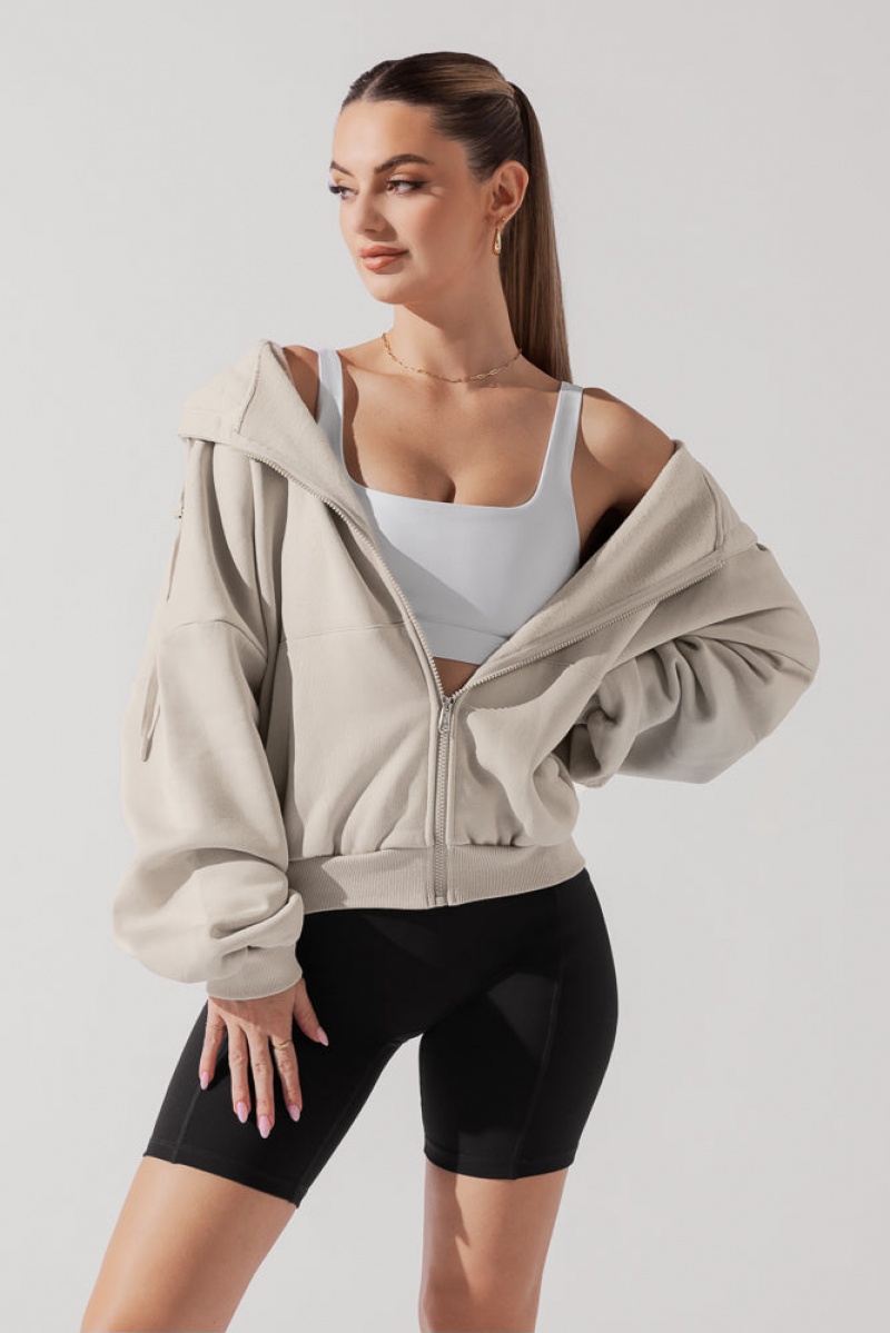 POPFLEX Zip Cloud Hoodie Seashell | 51KWGXJQD